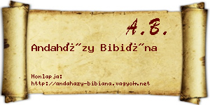 Andaházy Bibiána névjegykártya